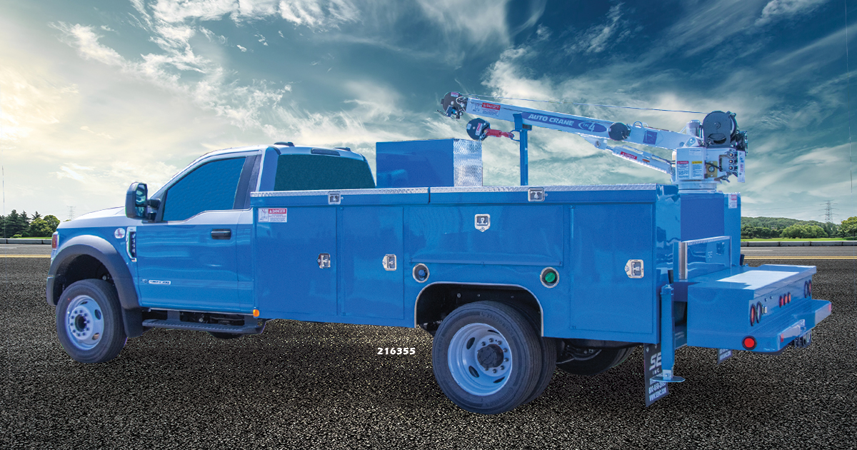 Blue Scelzi Crane Truck Body